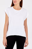 Cap Sleeve High Low Rolled Edge Top For Women  - Dropwear