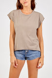 Navy Cap Sleeve High Low Rolled Edge Top For Women ONE SIZE - Dropwear