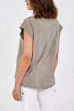 Cap Sleeve High Low Rolled Edge Top For Women  - Dropwear