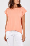 Cap Sleeve High Low Rolled Edge Top For Women  - Dropwear