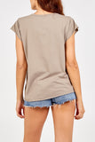 Orange Cap Sleeve High Low Rolled Edge Top For Women ONE SIZE - Dropwear