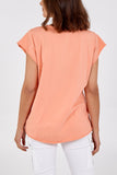 Cap Sleeve High Low Rolled Edge Top For Women  - Dropwear