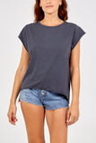 Lime Cap Sleeve High Low Rolled Edge Top For Women ONE SIZE - Dropwear