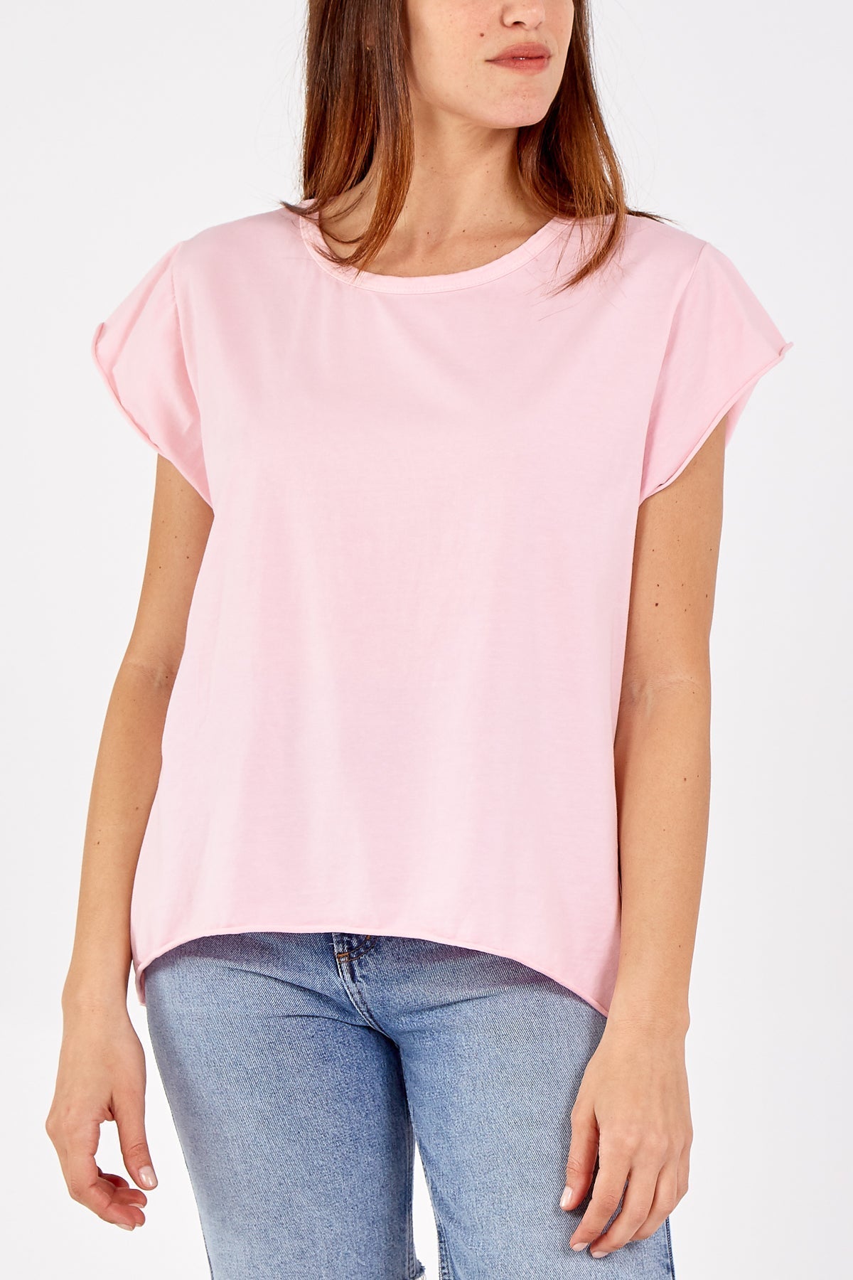 Cap Sleeve High Low Rolled Edge Top For Women  - Dropwear