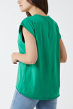 Cap Sleeve High Low Rolled Edge Top For Women  - Dropwear