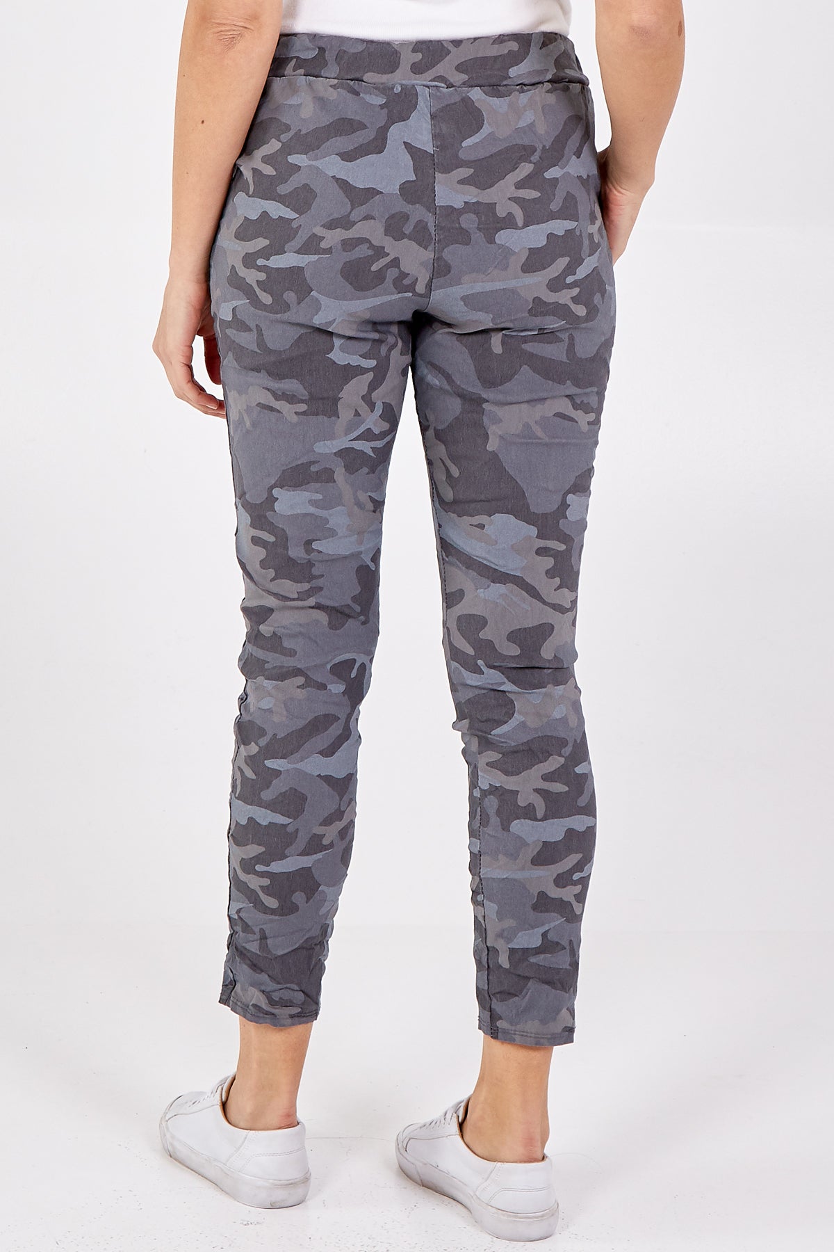 Navy Magic Super Stretch Camouflage Print Trousers For Women ONE SIZE - Dropwear