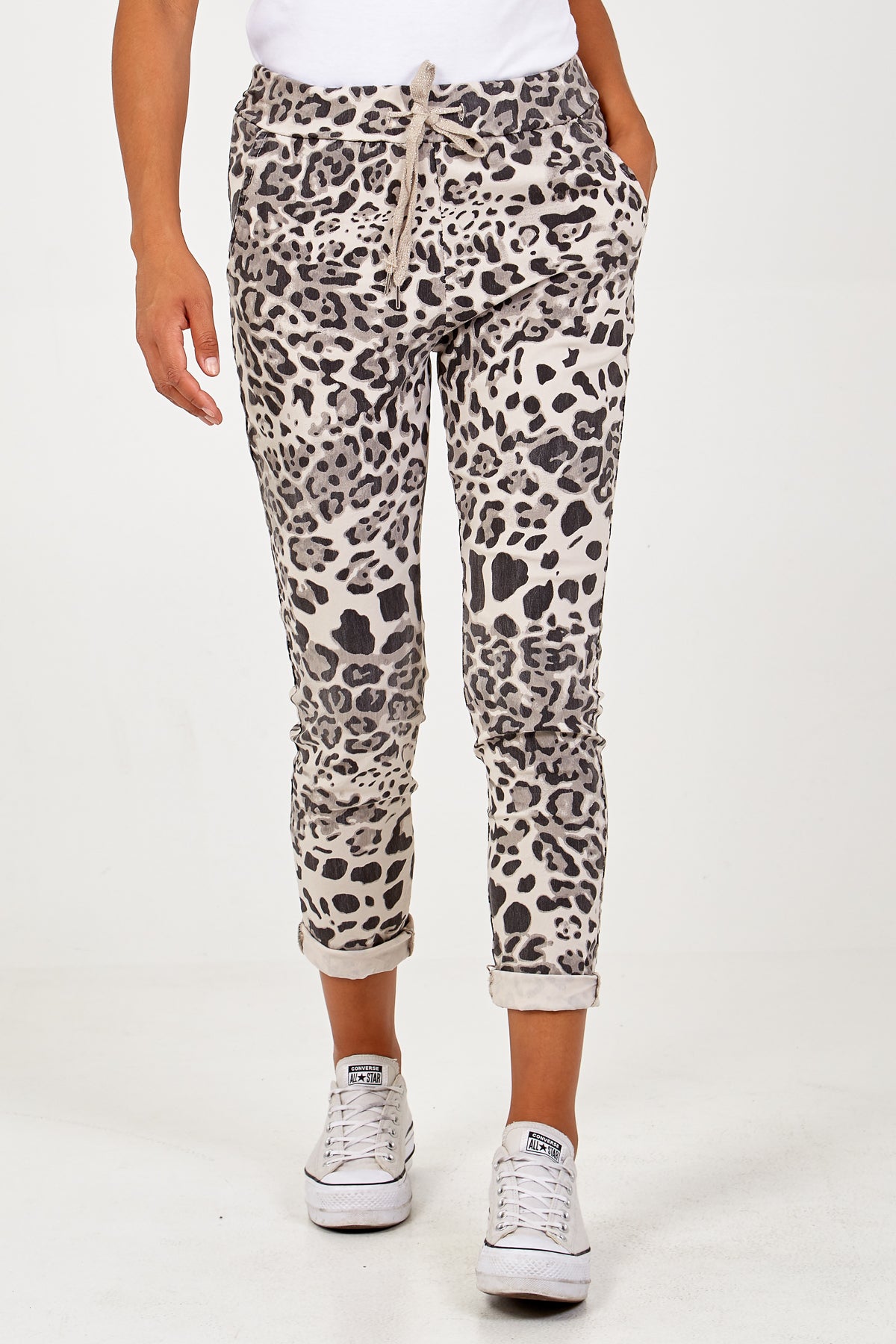 Denim Magic Super Stretch Leopard Print Trousers For Women ONE SIZE - Dropwear