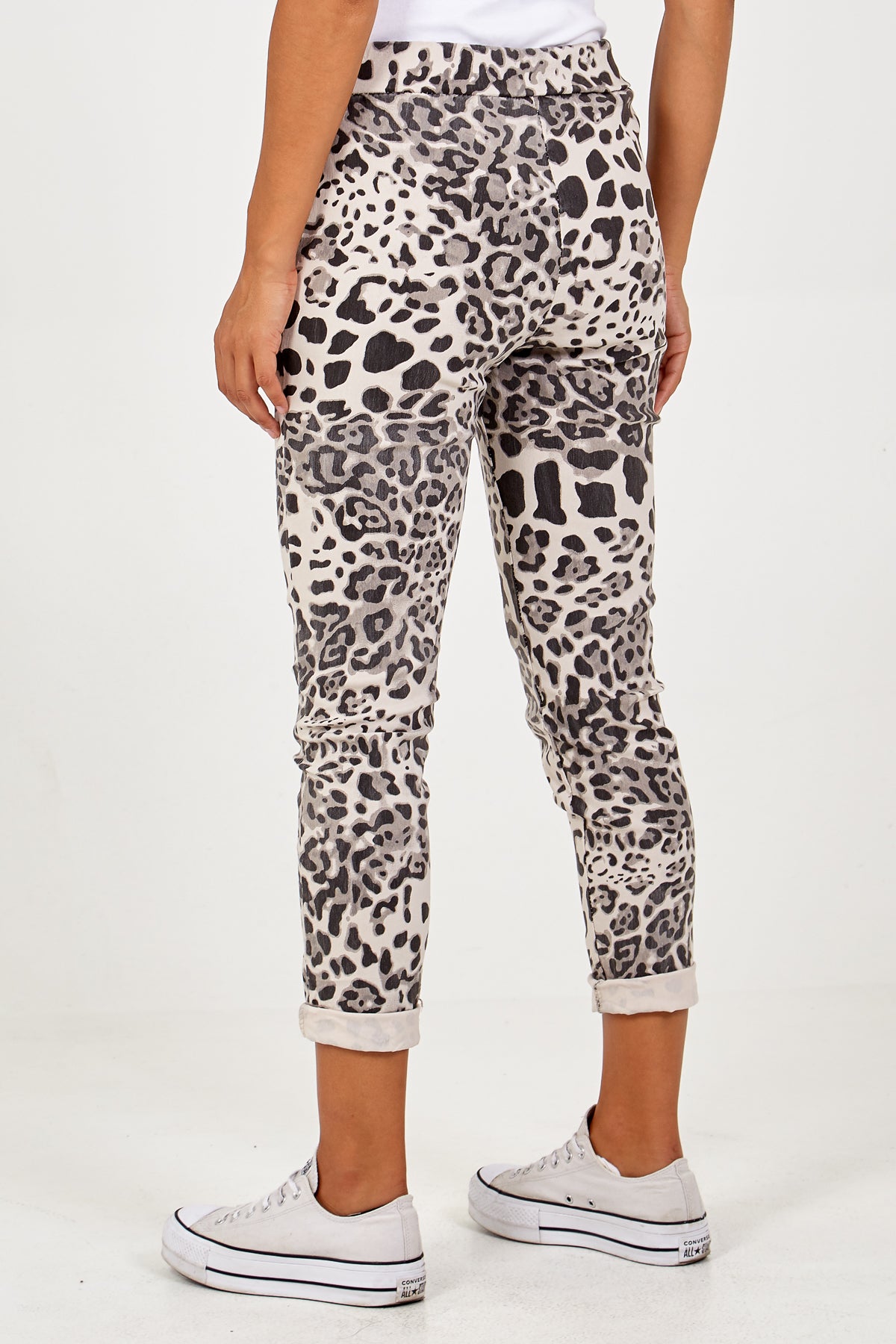Grey Magic Super Stretch Leopard Print Trousers For Women ONE SIZE - Dropwear
