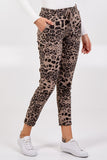 Light Blue Magic Super Stretch Leopard Print Trousers For Women ONE SIZE - Dropwear