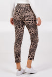 Light Grey Magic Super Stretch Leopard Print Trousers For Women ONE SIZE - Dropwear