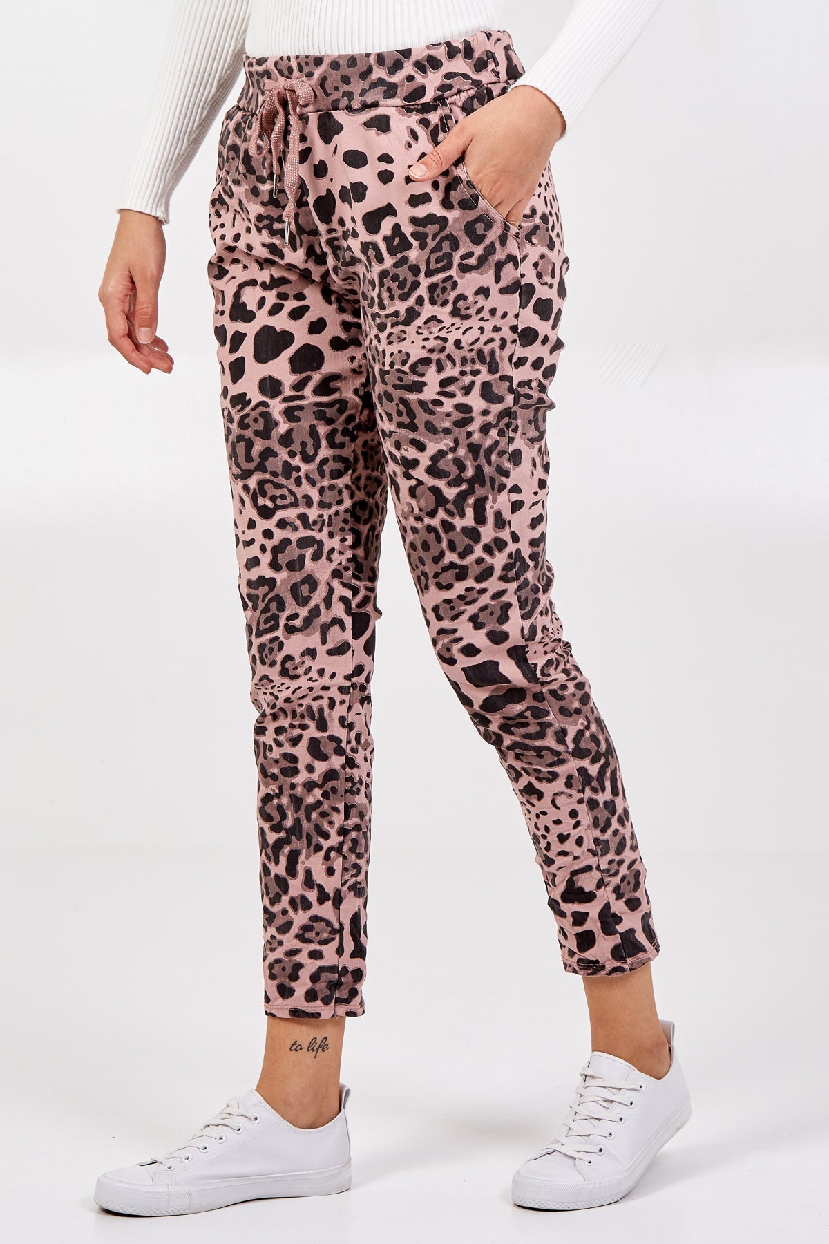 Magic Super Stretch Leopard Print Trousers For Women  - Dropwear