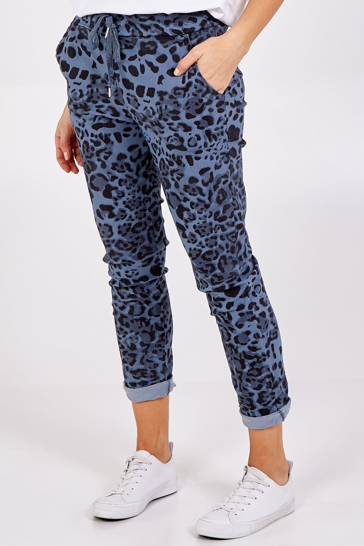 Magic Super Stretch Leopard Print Trousers For Women  - Dropwear