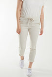 White Magic Plain Super Stretch Crushed Trousers For Women ONE SIZE - Dropwear