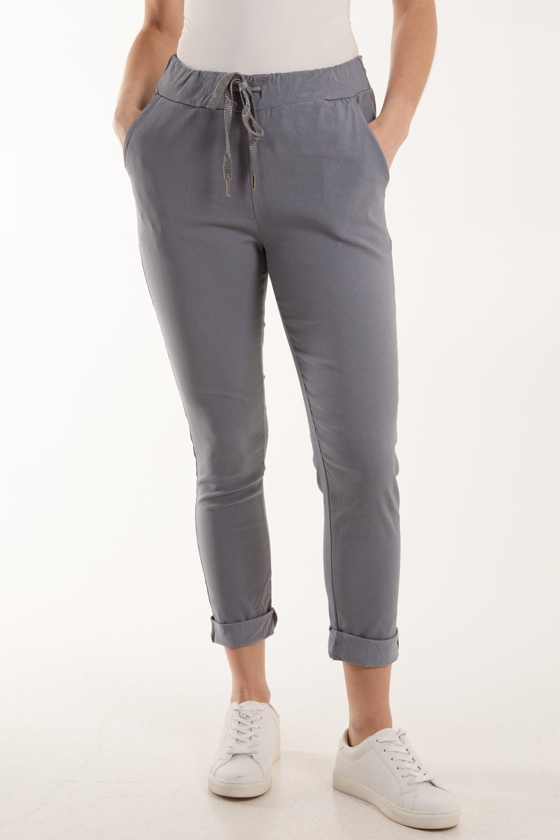 Magic Plain Super Stretch Crushed Trousers For Women  - Dropwear