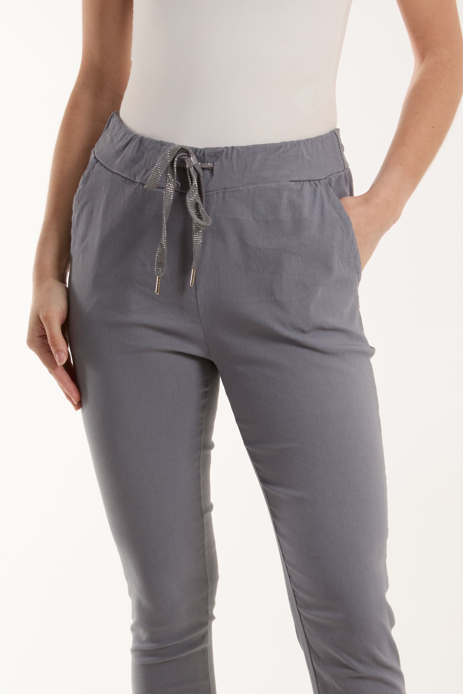 Magic Plain Super Stretch Crushed Trousers For Women  - Dropwear