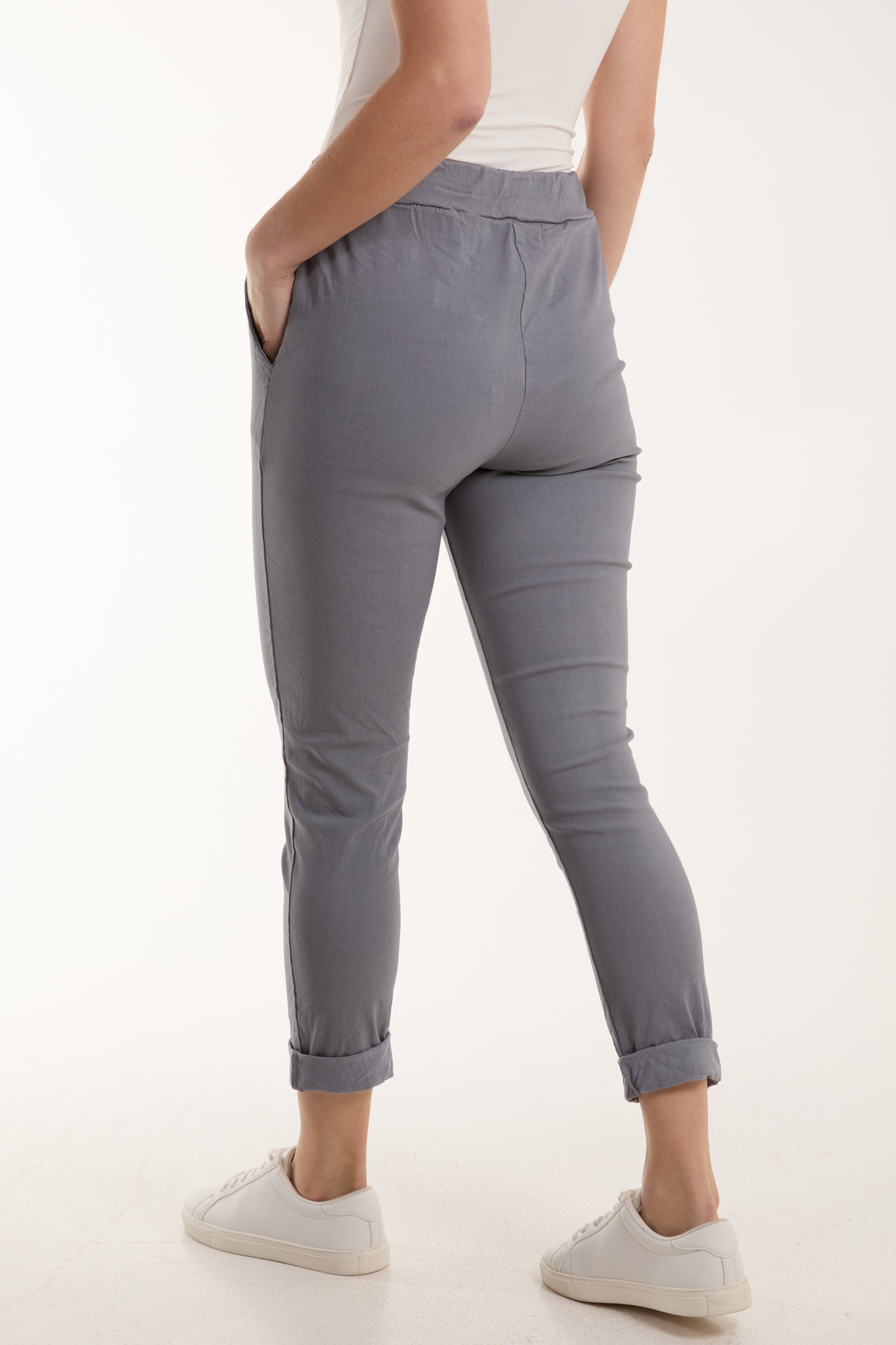 Magic Plain Super Stretch Crushed Trousers For Women  - Dropwear