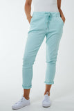 Green Pattern Magic Plain Super Stretch Crushed Trousers For Women ONE SIZE - Dropwear