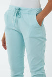 Mint Magic Plain Super Stretch Crushed Trousers For Women ONE SIZE - Dropwear