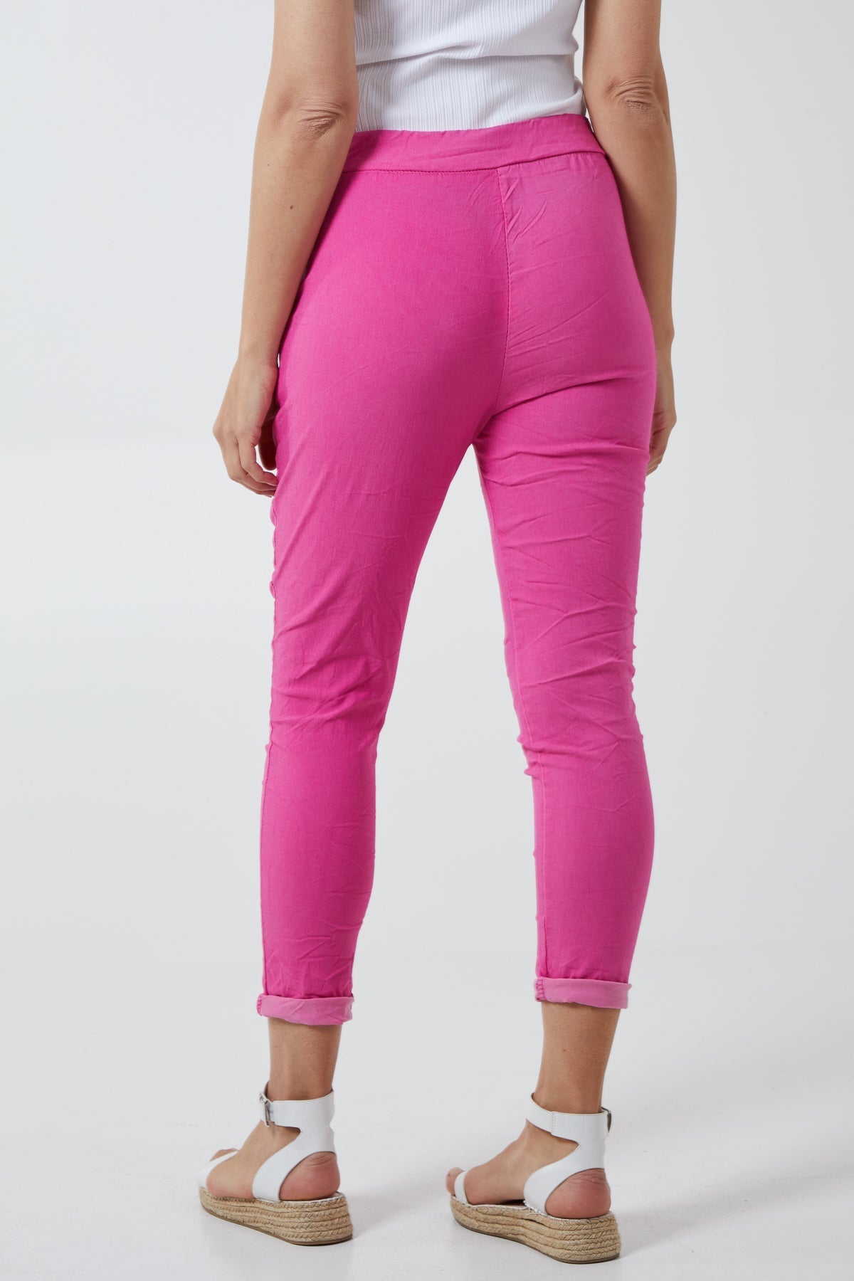 Magic Plain Super Stretch Crushed Trousers For Women  - Dropwear