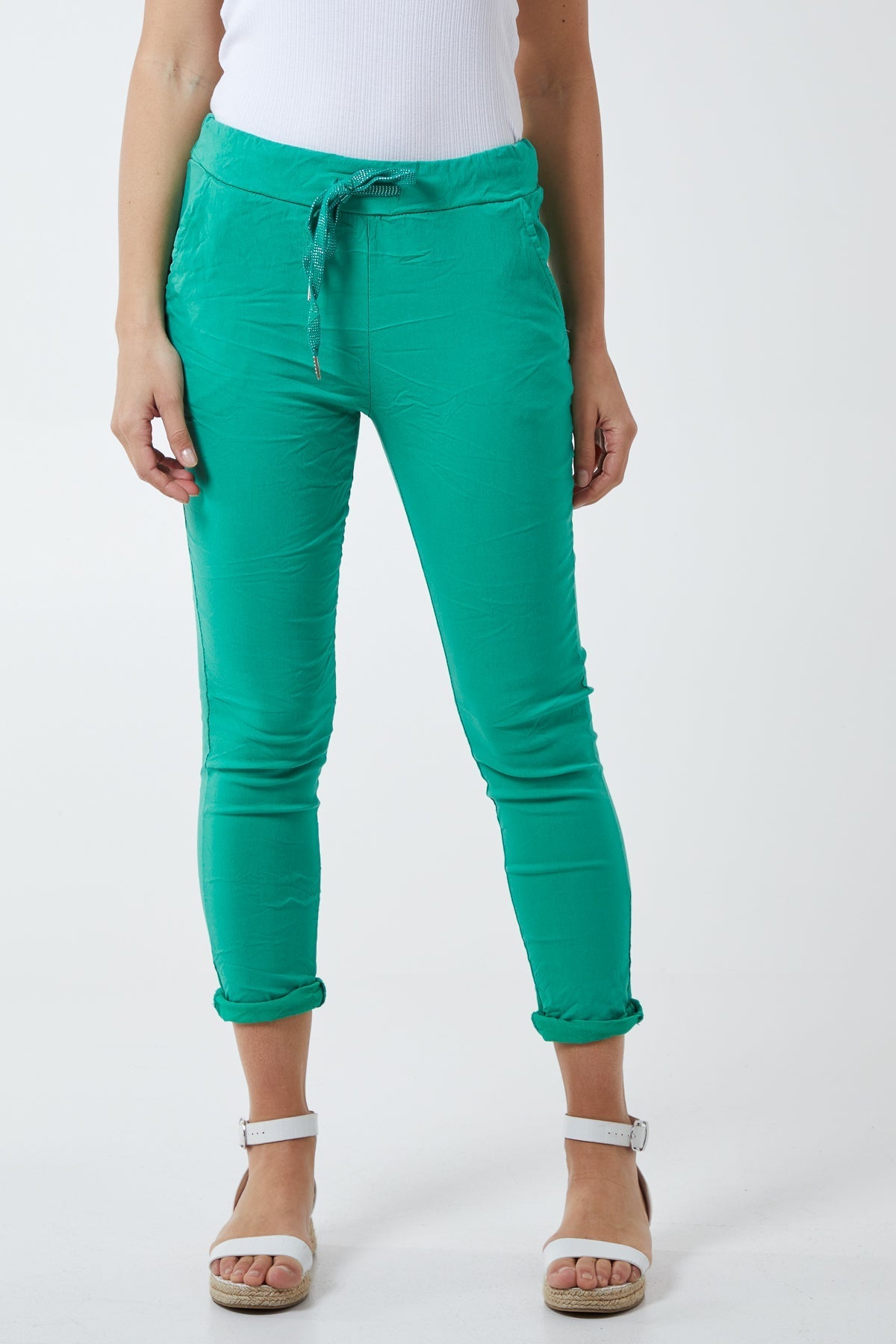 Magic Plain Super Stretch Crushed Trousers For Women  - Dropwear