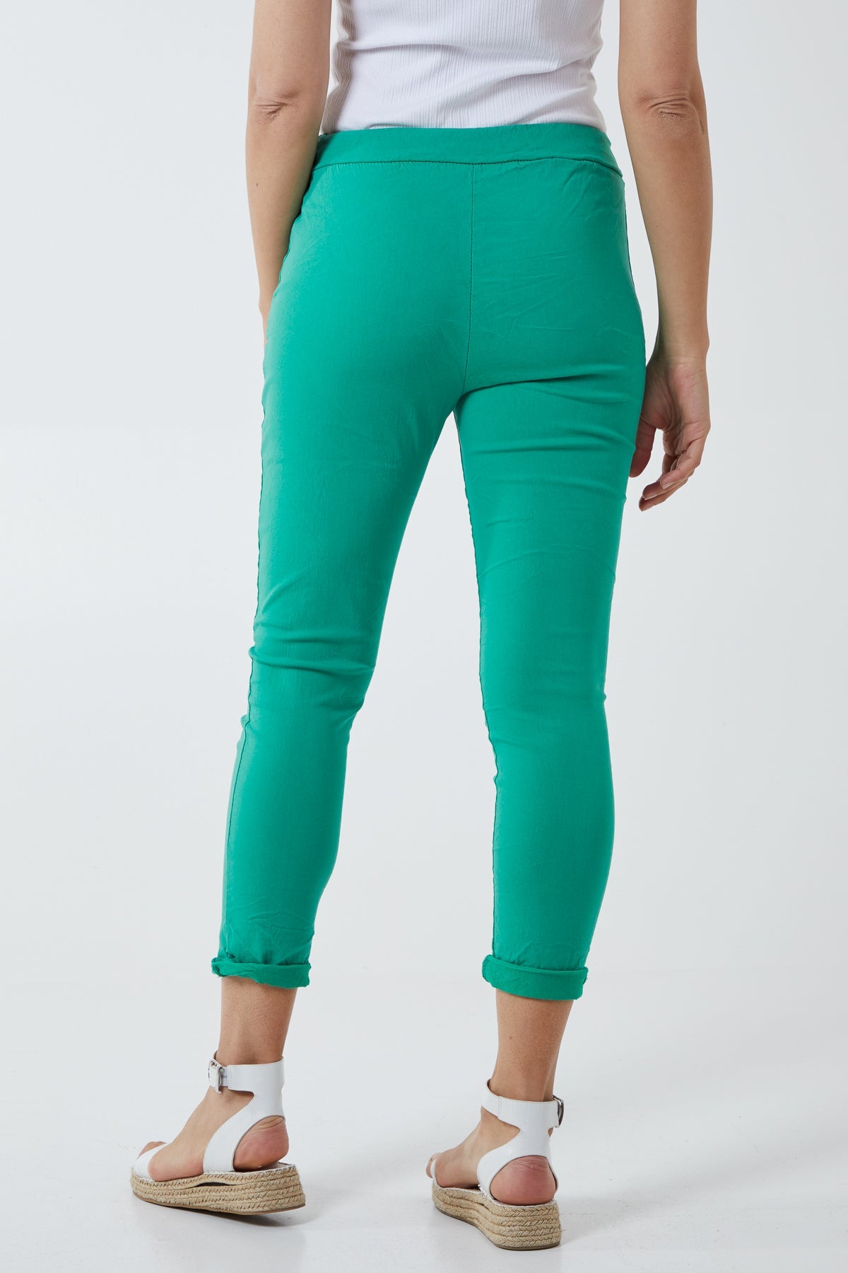 Magic Plain Super Stretch Crushed Trousers For Women  - Dropwear