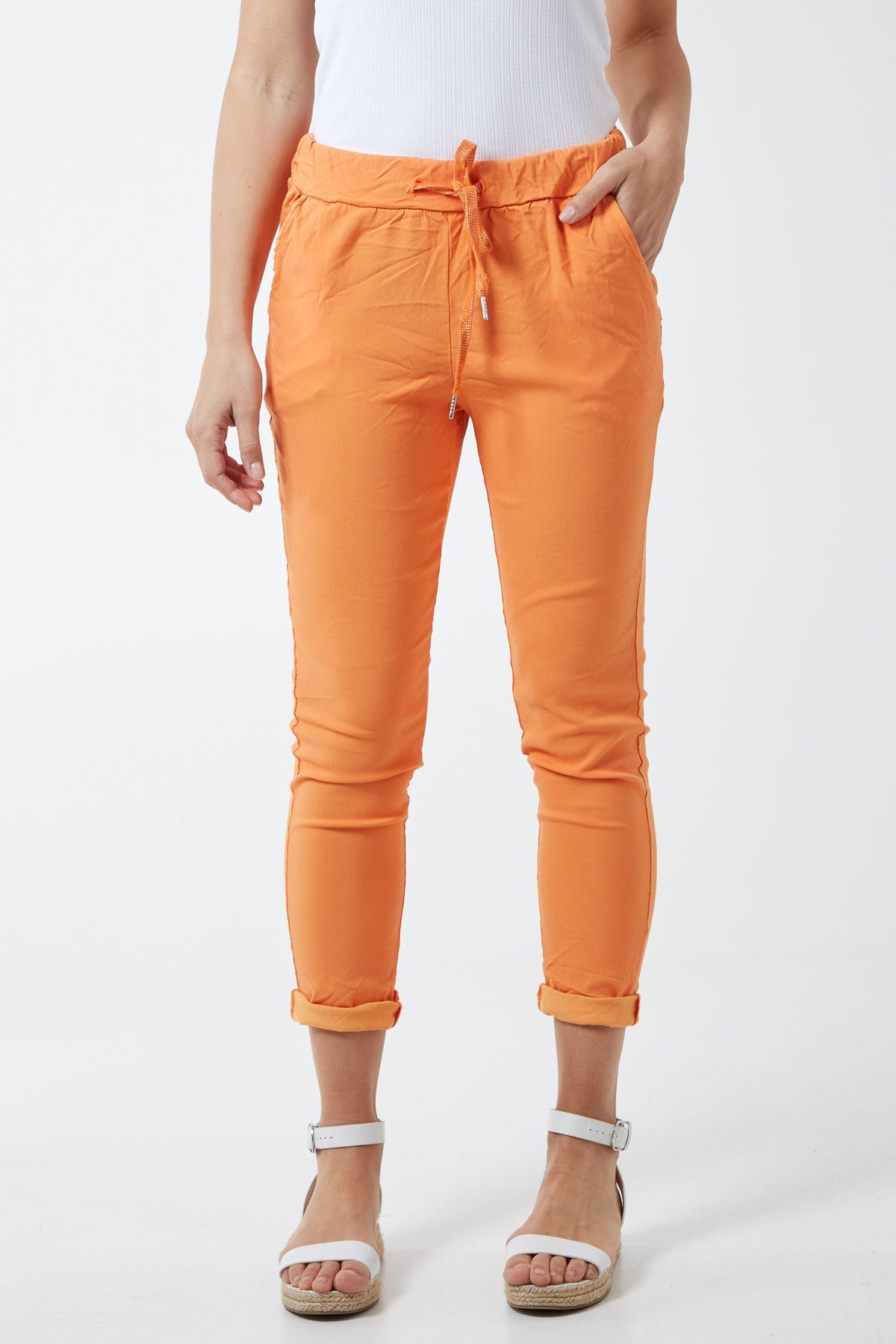 Magic Plain Super Stretch Crushed Trousers For Women  - Dropwear