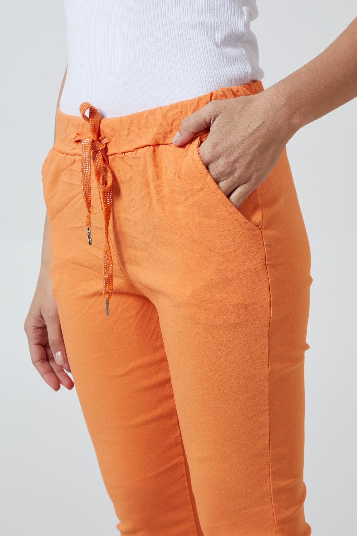 Magic Plain Super Stretch Crushed Trousers For Women  - Dropwear