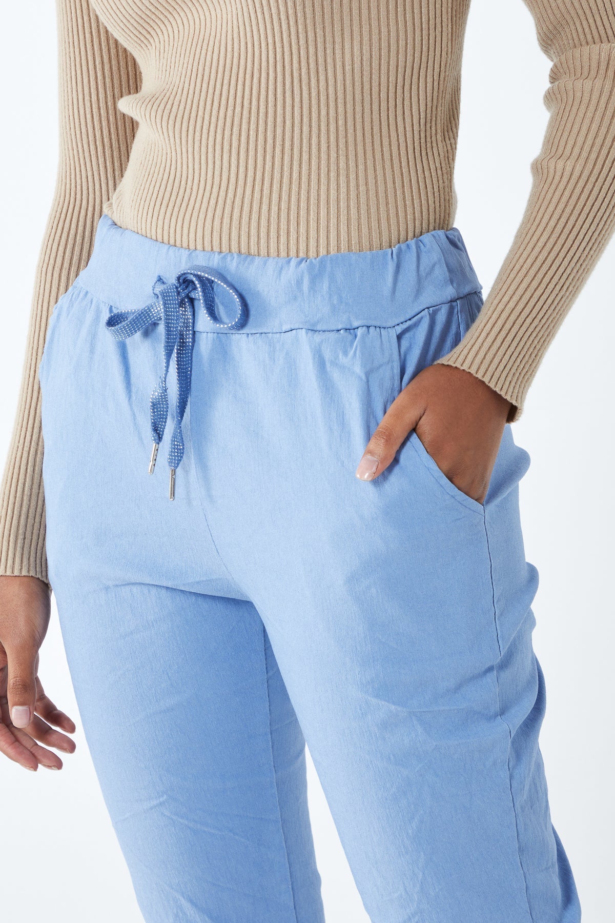 Magic Plain Super Stretch Crushed Trousers For Women  - Dropwear