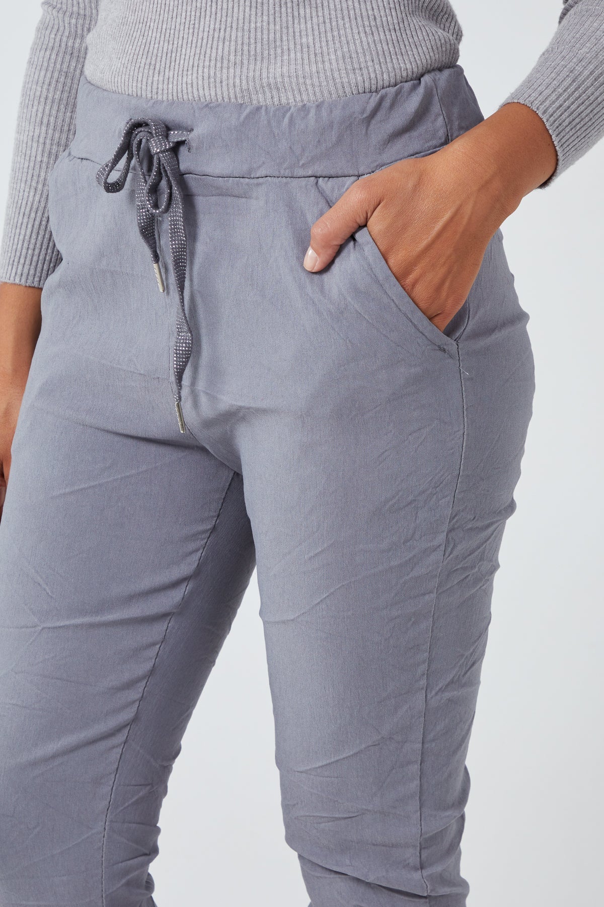Magic Plain Super Stretch Crushed Trousers For Women  - Dropwear
