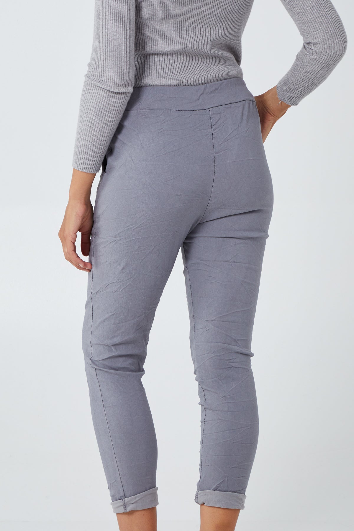Magic Plain Super Stretch Crushed Trousers For Women  - Dropwear