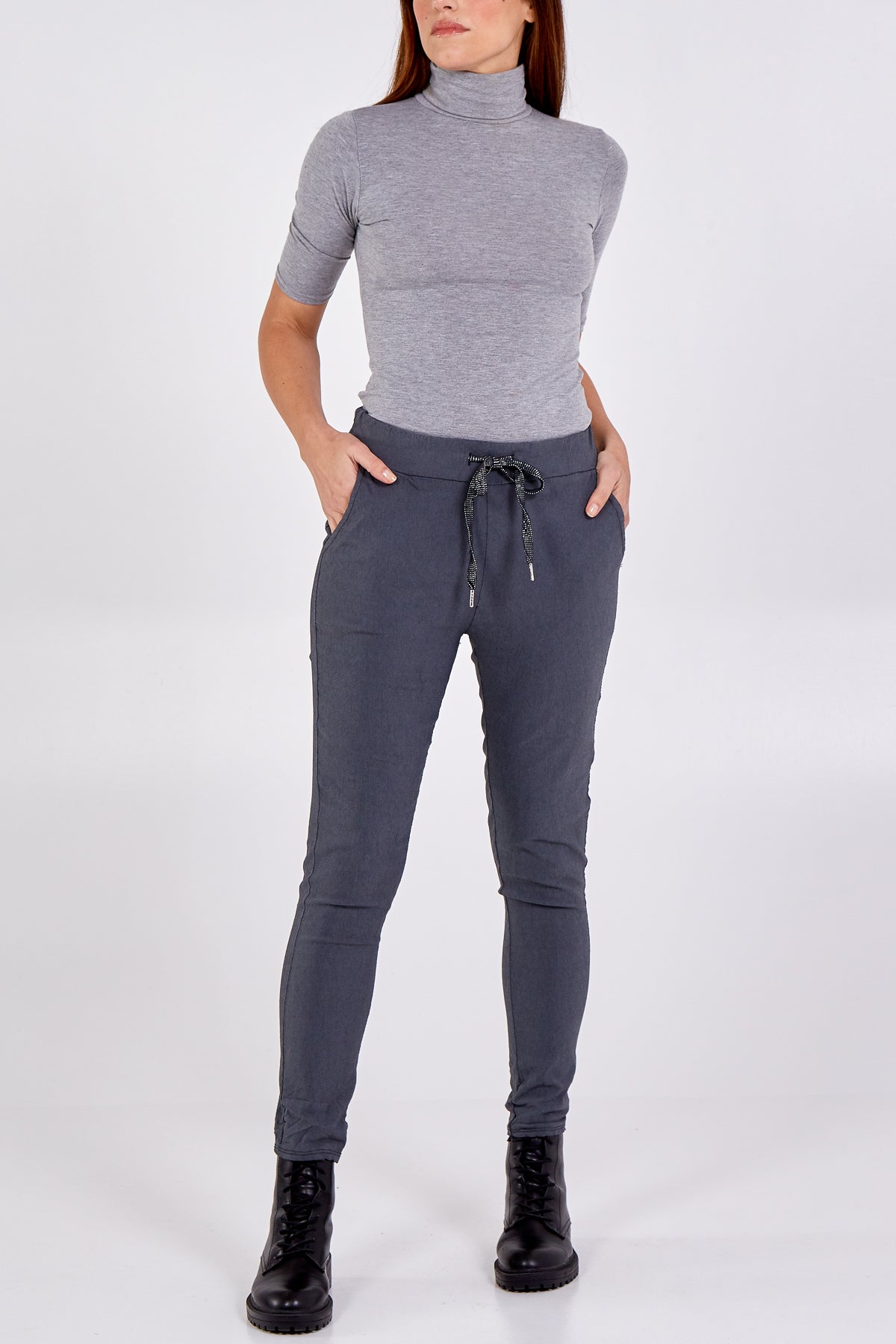 Magic Plain Super Stretch Crushed Trousers For Women  - Dropwear