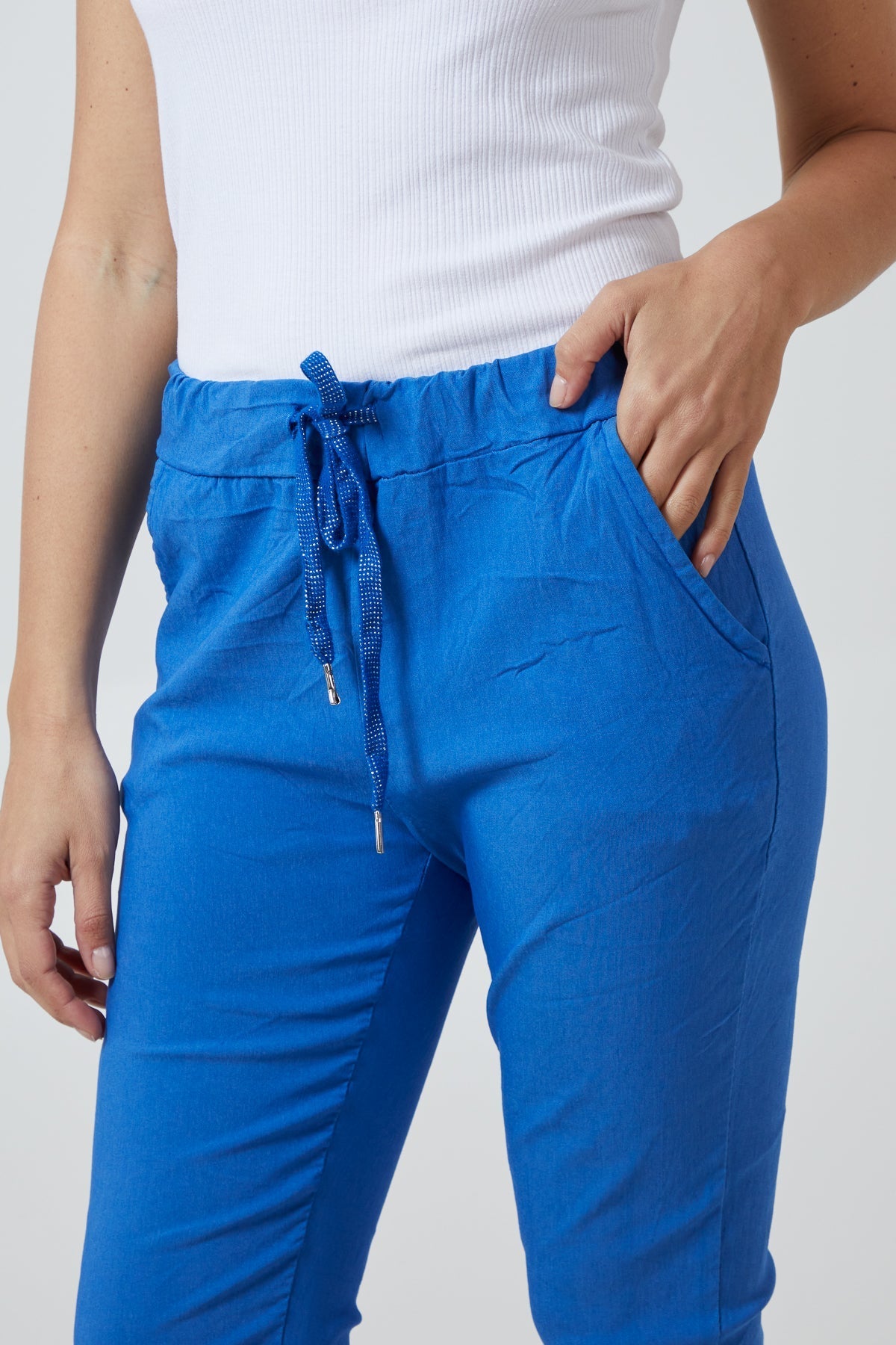 Magic Plain Super Stretch Crushed Trousers For Women  - Dropwear