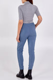 Light Khaki Magic Plain Super Stretch Crushed Trousers For Women ONE SIZE - Dropwear