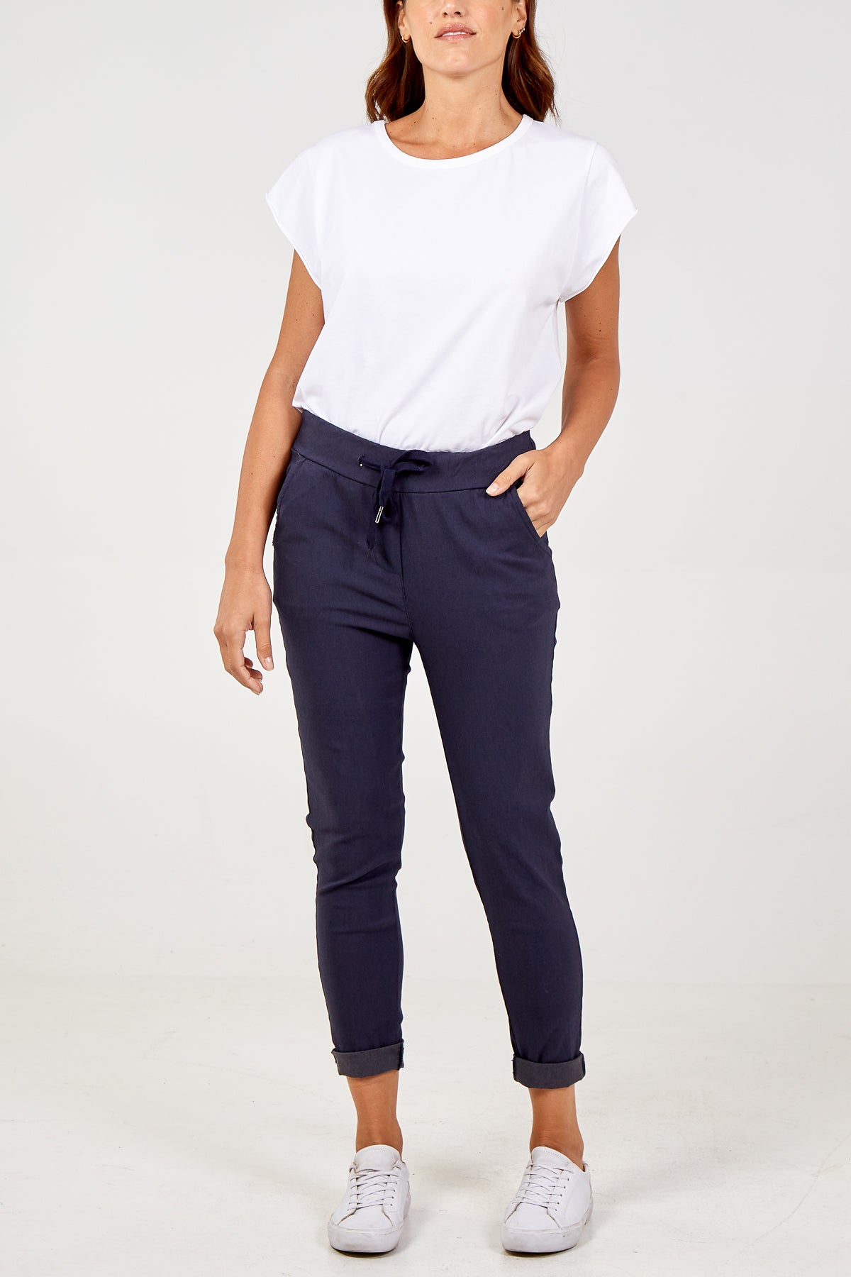 White Magic Plain Smart Non-Crush Trouser For Women ONE SIZE - Dropwear