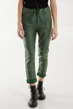 Black Magic Stretch PU Coated Crushed Trousers For Women ONE SIZE - Dropwear