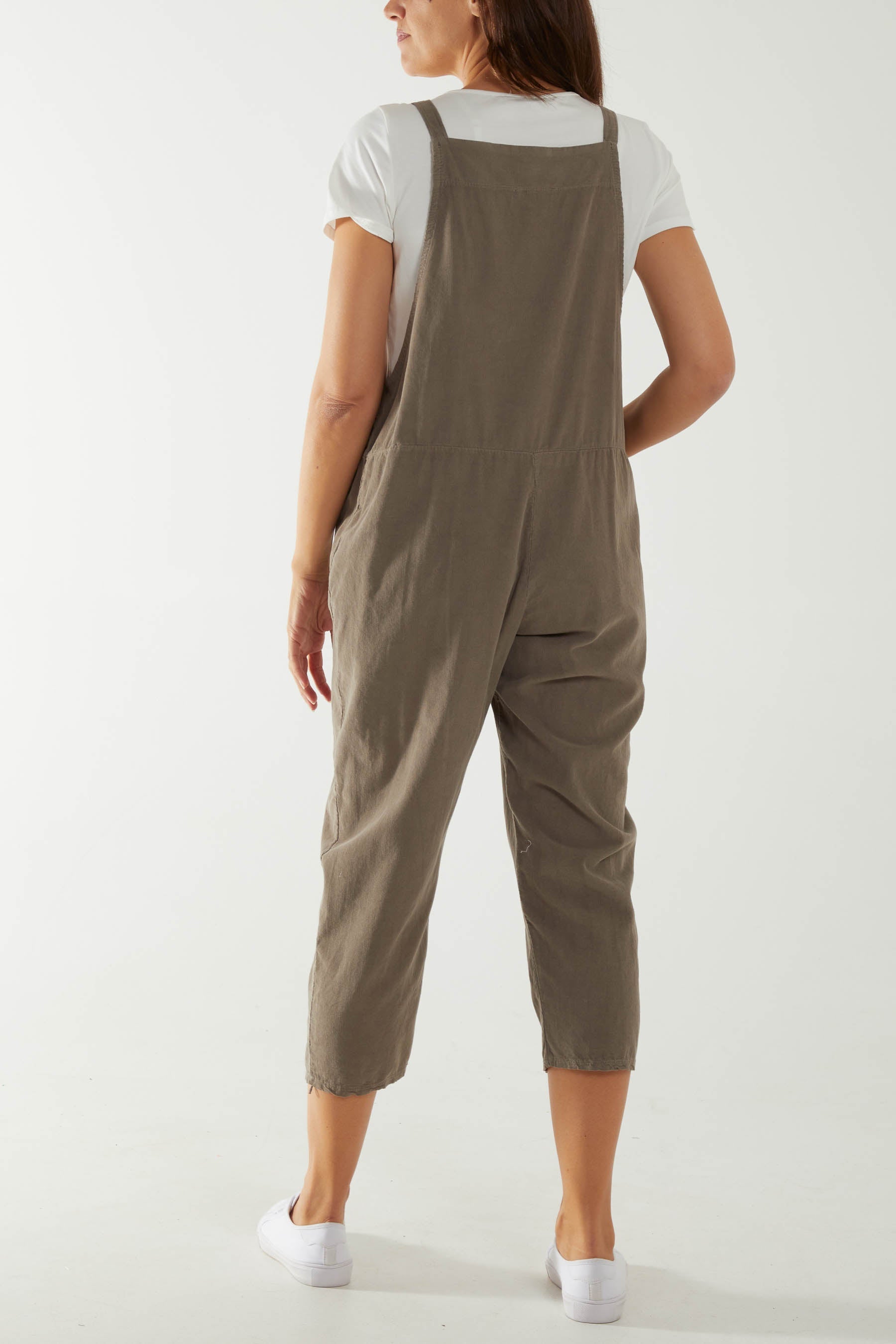 Charcoal Baby Corduroy Two Pocket Dungaree For Women ONE SIZE - Dropwear
