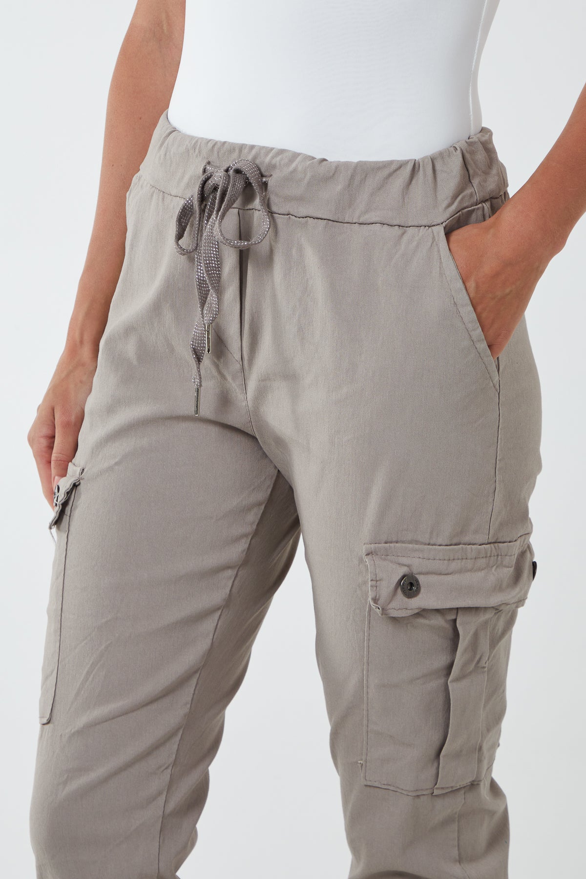 Mocha Magic Super Stretch Cargo Trousers For Women ONE SIZE - Dropwear