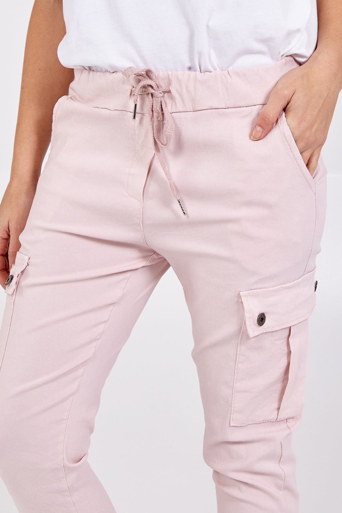 Beige Magic Super Stretch Cargo Trousers For Women ONE SIZE - Dropwear