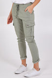 Khaki Magic Super Stretch Cargo Trousers For Women ONE SIZE - Dropwear