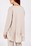 Asymmetrical Frill Hem Glitter Star Loungewear Set For Women  - Dropwear