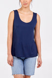 Double Layer Scoop Neck Plain Vest For Women  - Dropwear