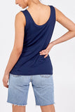 Double Layer Scoop Neck Plain Vest For Women  - Dropwear
