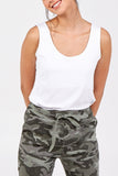 Hot Pink Double Layer Scoop Neck Plain Vest For Women ONE SIZE - Dropwear