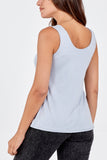 Double Layer Scoop Neck Plain Vest For Women  - Dropwear
