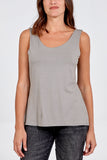 Grey Double Layer Scoop Neck Plain Vest For Women ONE SIZE - Dropwear