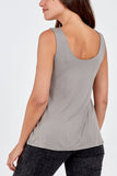 Pink Double Layer Scoop Neck Plain Vest For Women ONE SIZE - Dropwear