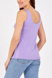 Double Layer Scoop Neck Plain Vest For Women  - Dropwear
