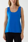 Green Pattern Double Layer Scoop Neck Plain Vest For Women ONE SIZE - Dropwear