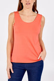 Double Layer Scoop Neck Plain Vest For Women  - Dropwear