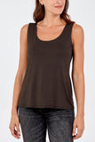 Orange Double Layer Scoop Neck Plain Vest For Women ONE SIZE - Dropwear